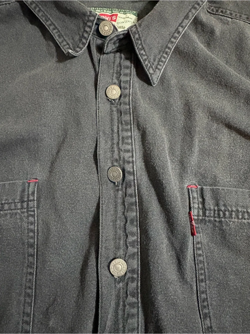 Levi's Men's Black  Button-Down Long Sleeve Shirt from 1994